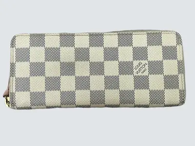 Pre-owned Louis Vuitton coated canvas Small Leather Goods Damier Azur Clemence Wallet