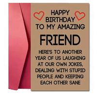 Birthday Card with Envelope, Humorous Birthday Card for Friend, Emotional Card, Eternal Card, Birthday Gift for Women, Gift f...
