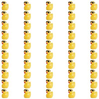 50Pcs Resin Ornaments Cute Little Yellow Duck Ornaments DIY Landscaping