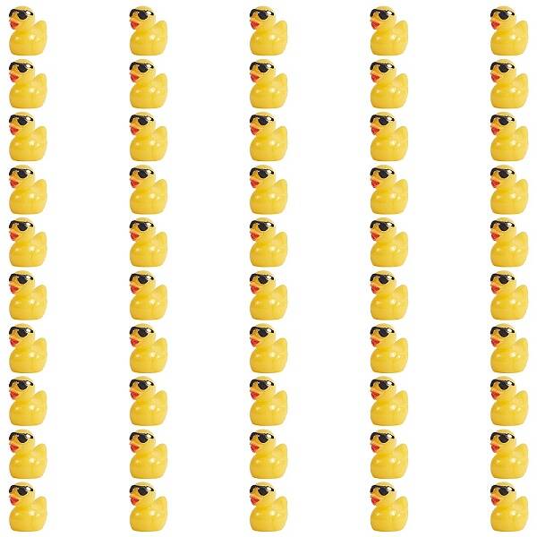 50Pcs Resin Ornaments Cute Little Yellow Duck Ornaments DIY Landscaping
