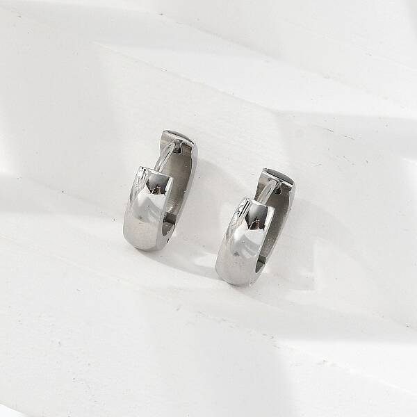 304 Stainless Steel Polishing effect Hoop Earrings
