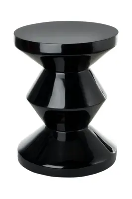 Black Lacquered Accent Stool | Pols Potten Zig Zag