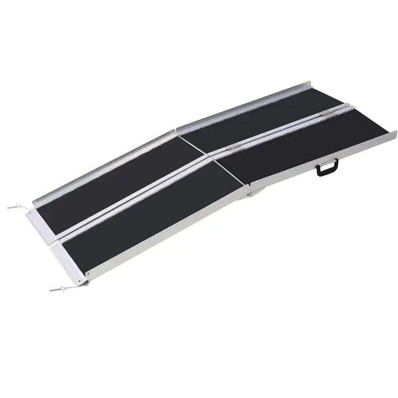 GARVEE 800LBS Aluminum Wheelchair Ramp - Foldable w/Non-Skid Surface, Adjustable 4-18 Height for Steps/Doorways (Lightweigh...