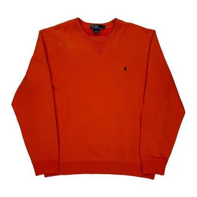 Polo By Ralph Lauren Sweatshirt - Large Orange Cotton Blend