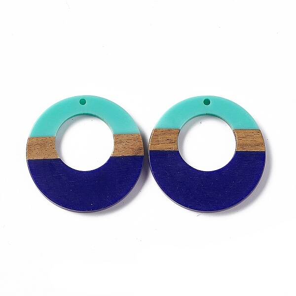 Opaque Resin & Walnut Wood Pendants