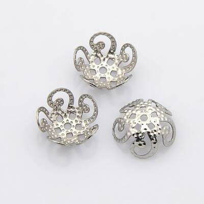 Tarnish Resistant 5-Petal 316 Surgical Stainless Steel Bead Caps