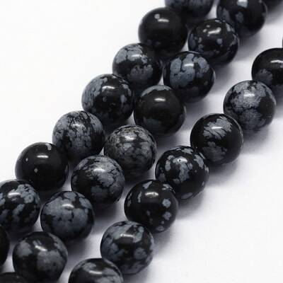 Natural Snowflake Obsidian Beads Strands