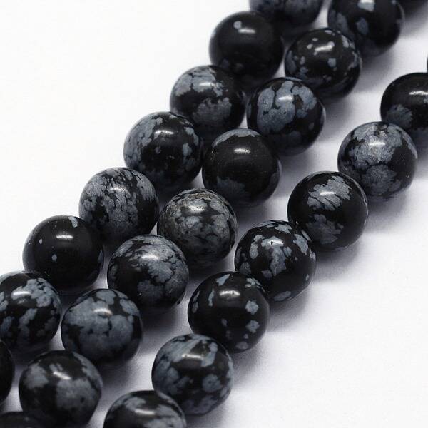 Natural Snowflake Obsidian Beads Strands