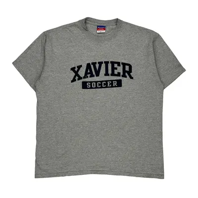 Xavier Soccer Champion T-Shirt - XL Grey Cotton | Size: x-large