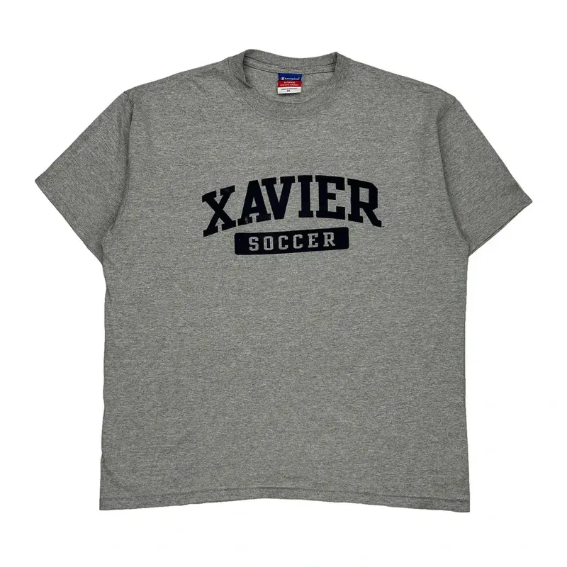 Xavier Soccer Champion T-Shirt - XL Grey Cotton | Size: x-large