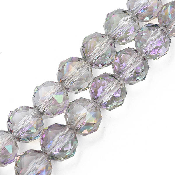 Electroplate Transparent Glass Beads Strands