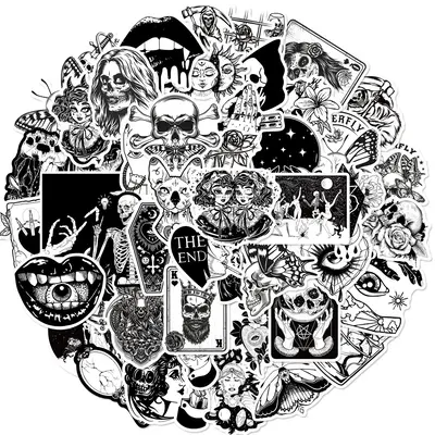 Gothic Series Graffiti Anime Naughty Stickers, 100pcs/set Waterproof Decorative Stickers, DIY Creative Toys Home Decor Sticke...