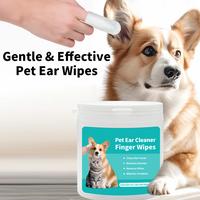 Dog Mom 's Day Ear Cleaner Finger Wipes 50 Counts, Grooming Kit Care for Dogs and Cats  Grooming wipes