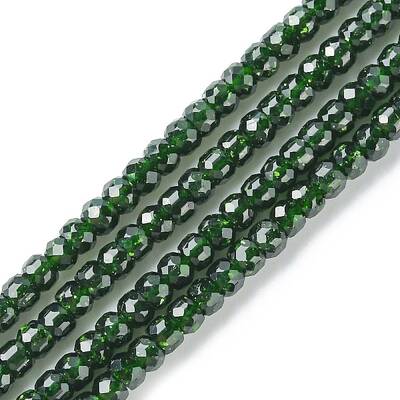 Synthetic Green Goldstone Beads Strands