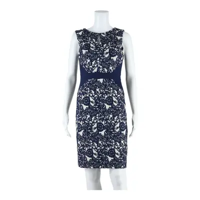 PHASE EIGHT Womens Pencil Dress Blue Floral Sleeveless Midi UK 8