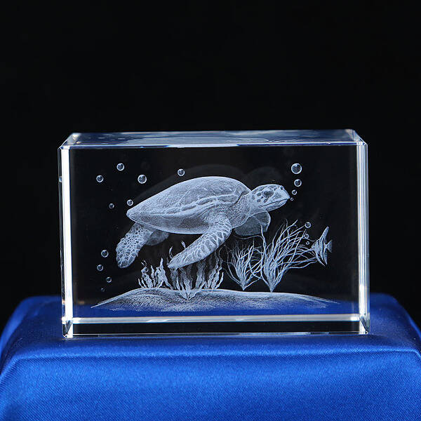 3D Laser Engraving Animal Glass Figurine