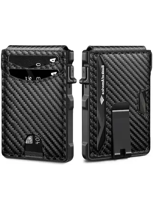 Men's Simple Plain Textured PU Leather Card Holder, Men's Valentine's Gifts, RFID Blocking Multiple Slot Card Holder for Men,...