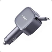 Anker USB-C Car Charger, 75W Max Ultra-Compact Type-C Fast Car Charger with Built-in USB-C Retractable Cable, Car Adapter