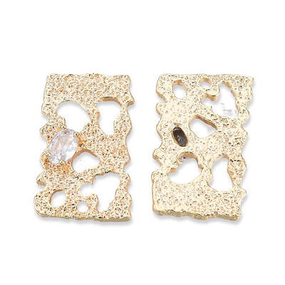 Brass Pave Clear Cubic Zirconia Pendants