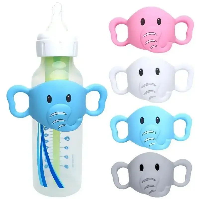 Soft Cute Elephant Design Silicone Bottle Handle, Reusable Anti-slip Bottle Handle, Baby Bottle Accessories for Daily Use