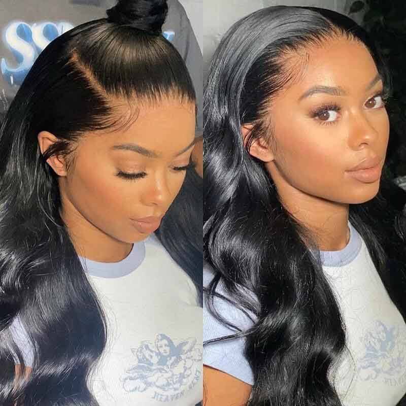 13x6 Transparent HD Lace Front Wig Body Wave 14A Brazilian Double Drawn Hair