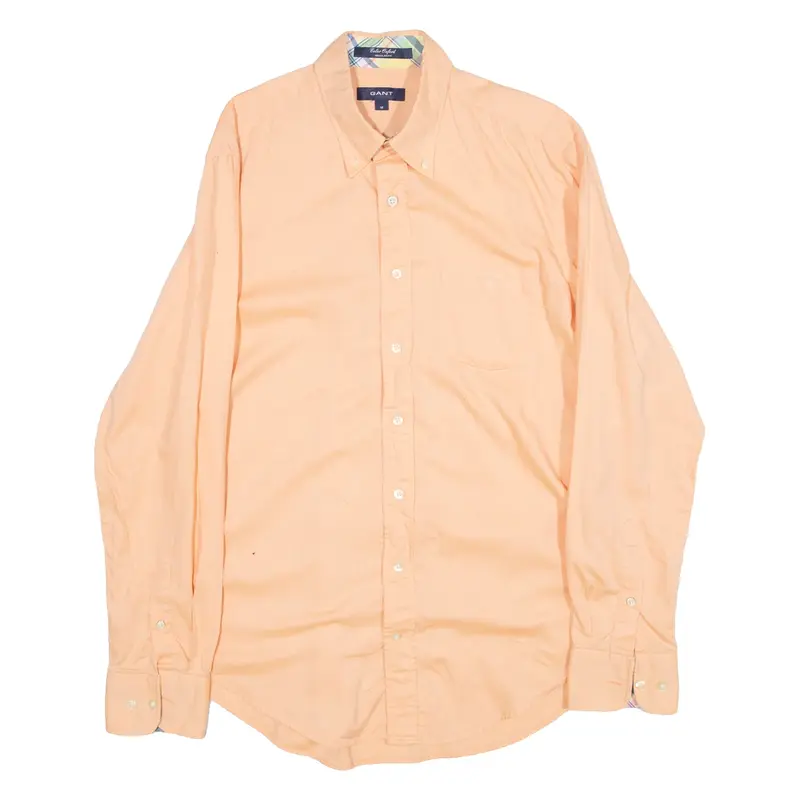 GANT Regular Fit Mens Plain Shirt Orange Long Sleeve M