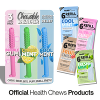 NEW HealthChews Chewable Breather Fix Habit Aromatherapy Natural Hand Chewer with Essential Oils for on the Go Breather Fidge...