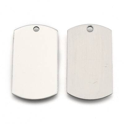 Non-Tarnish 201 Stainless Steel Rectangle Stamping Blank Tag Pendants