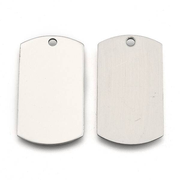 Non-Tarnish 201 Stainless Steel Rectangle Stamping Blank Tag Pendants