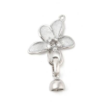 Brass Micro Pave Clear Cubic Zirconia Fold Over Clasps