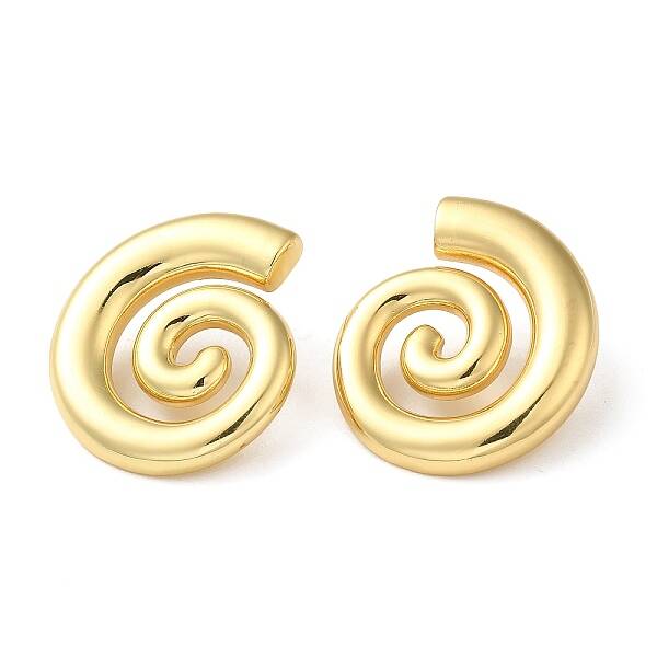 Rack Plating Brass Vortex Stud Earrings for Women