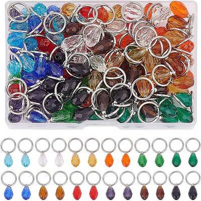 120Pcs 12 Colors Glass Charms