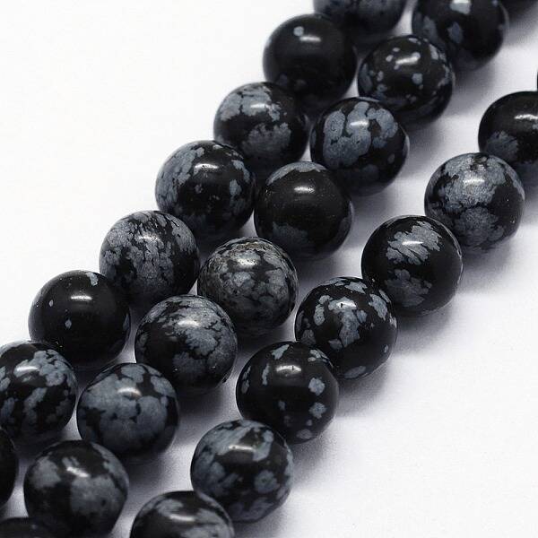 Natural Snowflake Obsidian Beads Strands