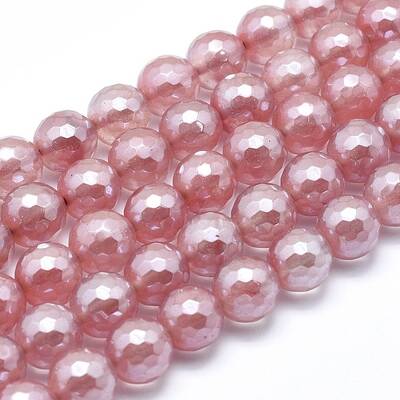 Electroplated Cherry Quartz Glass Beads Strands