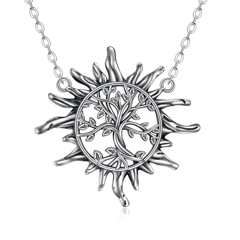 Sterling Silver Sun Pendant Necklace