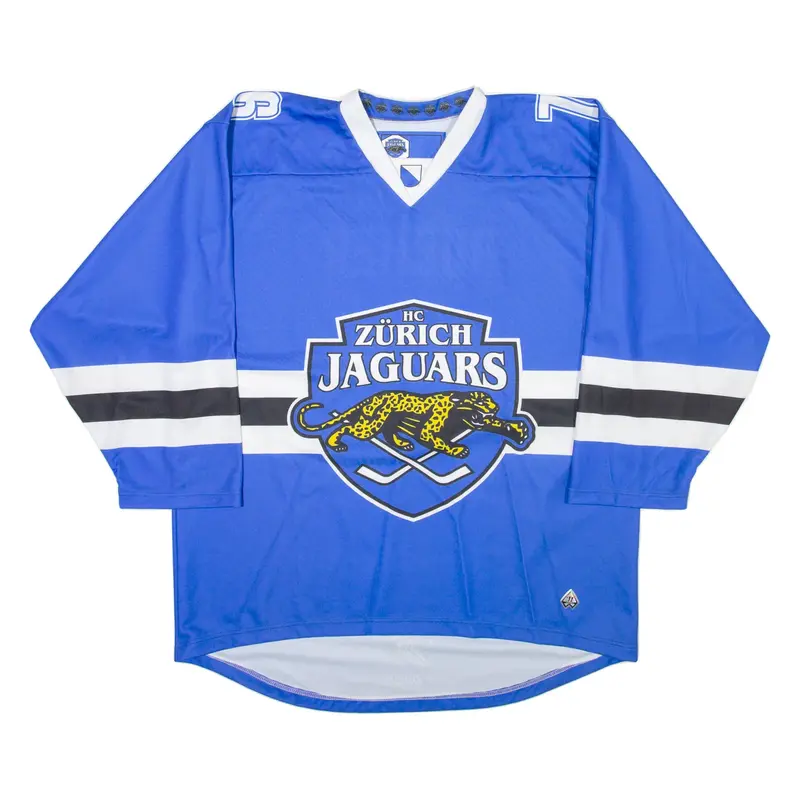 Zurich Jaguars Mens Jersey Blue 3/4 Sleeve V-Neck XL
