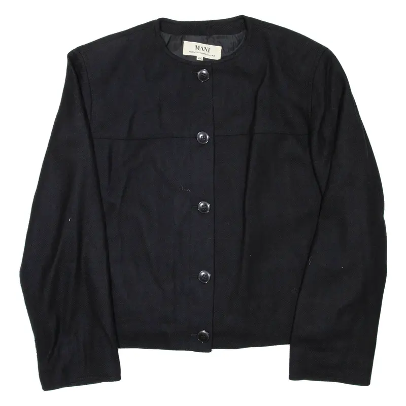 MANI Womens Overcoat Coat Black Wool M