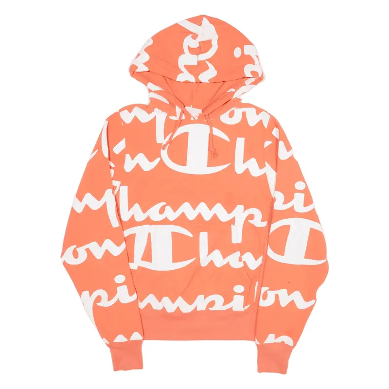 CHAMPION Reverse Weave Hoodie Pink Pullover Womens S