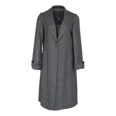 Worsted Flannel Long Trench Coat - Gray | Size: S | Color: Grey