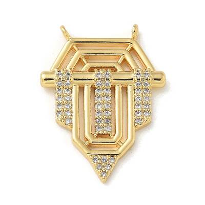Brass Micro Pave Clear Cubic Zirconia Pendants