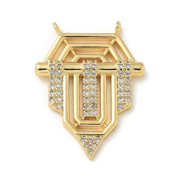 Brass Micro Pave Clear Cubic Zirconia Pendants