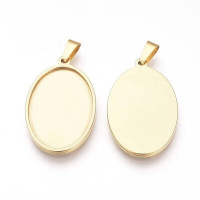 201 Stainless Steel Pendant Cabochon Settings