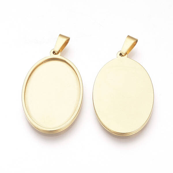 201 Stainless Steel Pendant Cabochon Settings