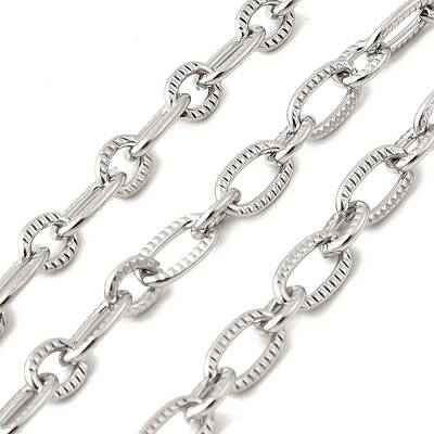 304 Stainless Steel Textured Oval Link Chains