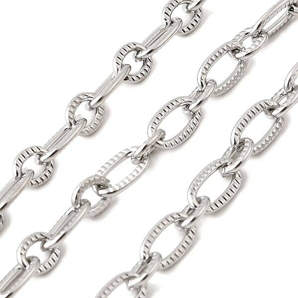 304 Stainless Steel Textured Oval Link Chains