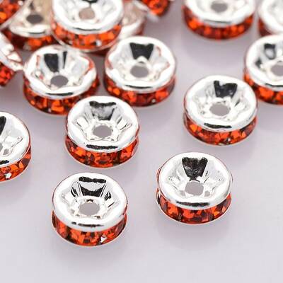 Brass Grade A Rhinestone Spacer Beads