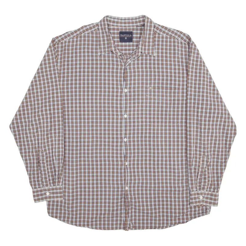 NAUTICA Shirt Red Check Long Sleeve Mens XL