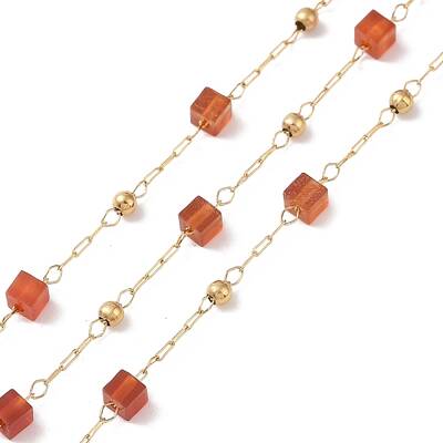 Natural Red Agate Square Beaded Chains