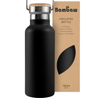 Bambaw Stainless Steel Thermos 750ml Jet Black