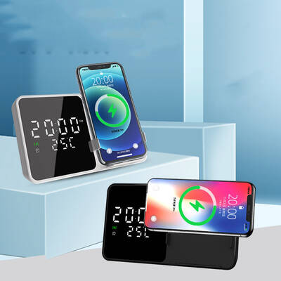 Digital Clock Wireless Charger Multifunctional Charging Dock Station
